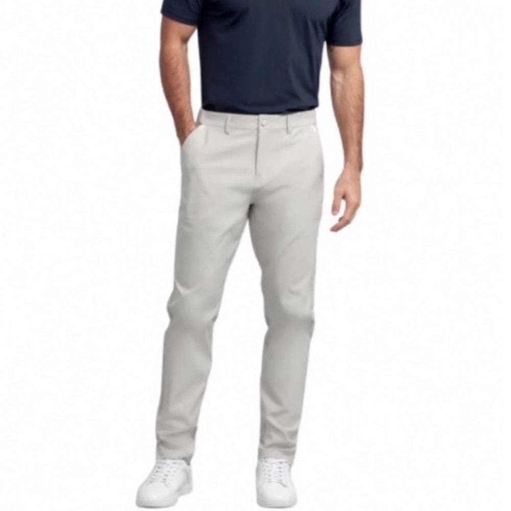 Jack Archer Jetsetter Tech Chino Pant Men 34x31  Stone Gray Slim Fit Tailored